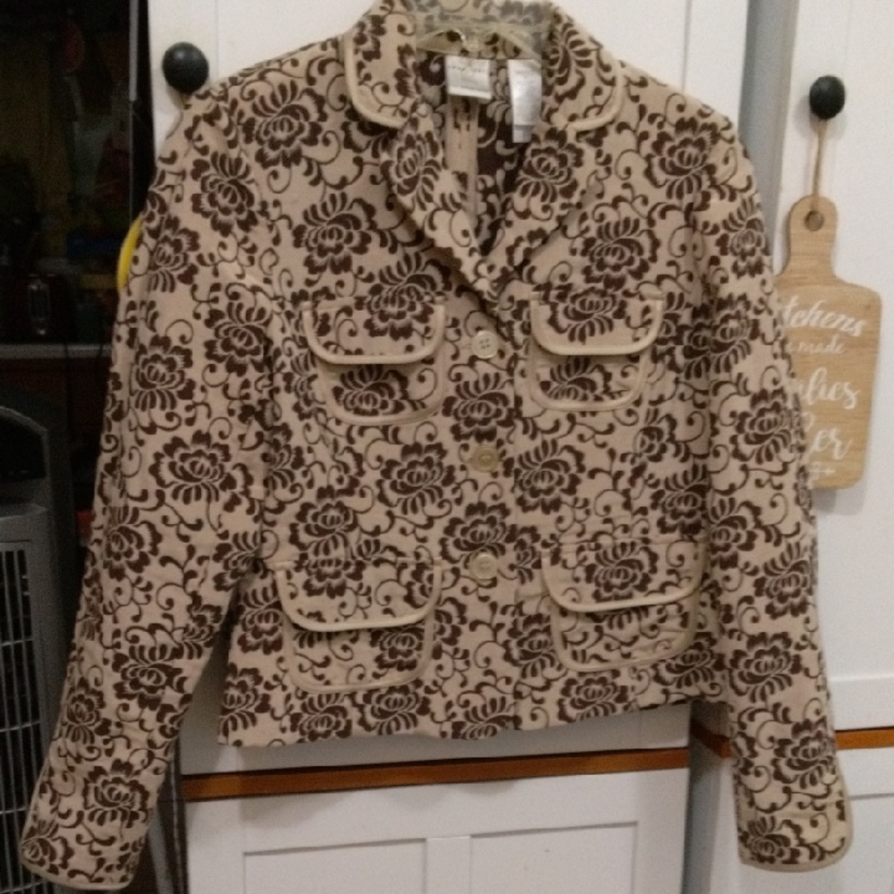 Emma James Brown and Cream Floral Blazer